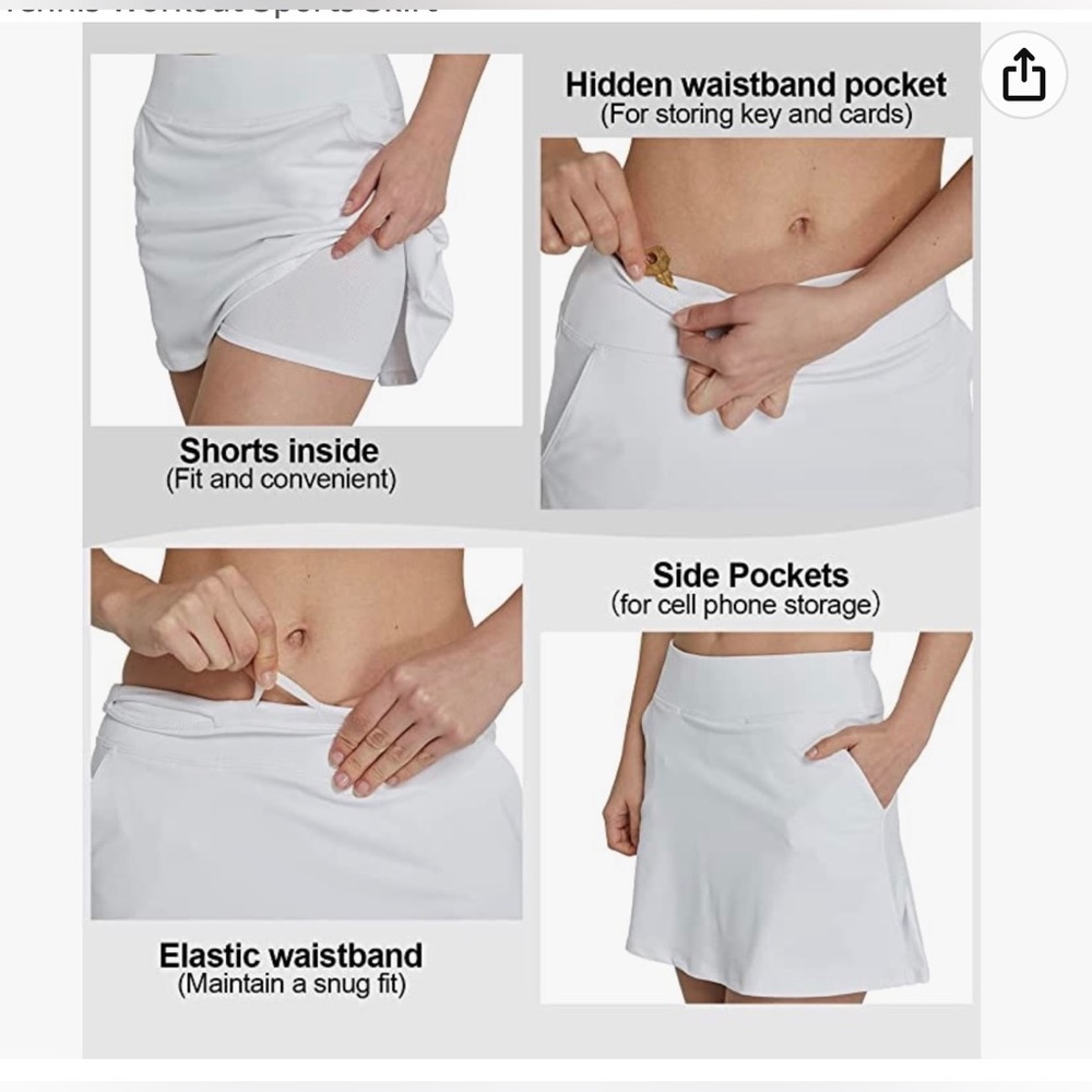 City Young Woman’s Golf Skorts with pocket athletic running tennis workout - Picture 6 of 6